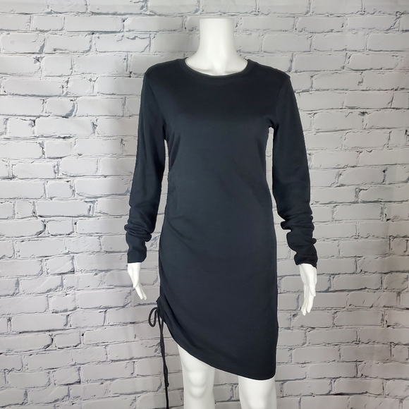 Pam & Gela Side Ruched Dress in Black - Picture 2 of 8